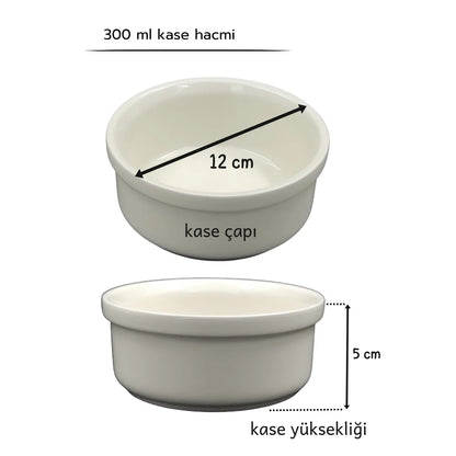 Seramik Kedi Mama ve Su Kabı | 1 ADET Beyaz KASE